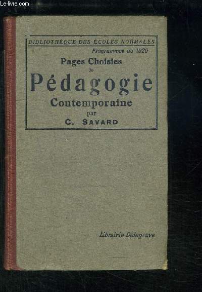 Pages choisies de Pdagogie contemporaine