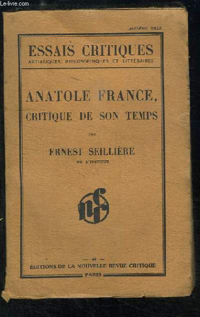 Anatole France, Critique de son Temps