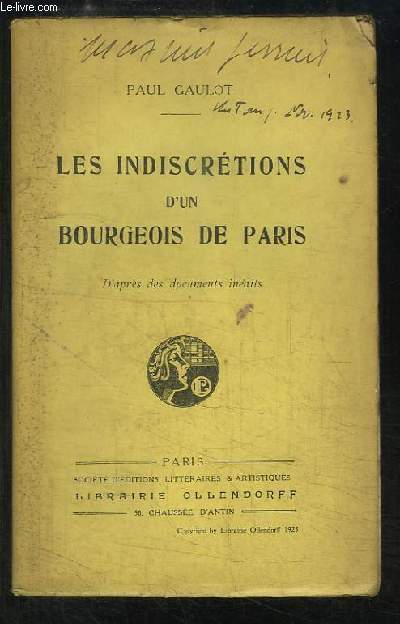Les Indiscrtions d'un Bourgeois de Paris.