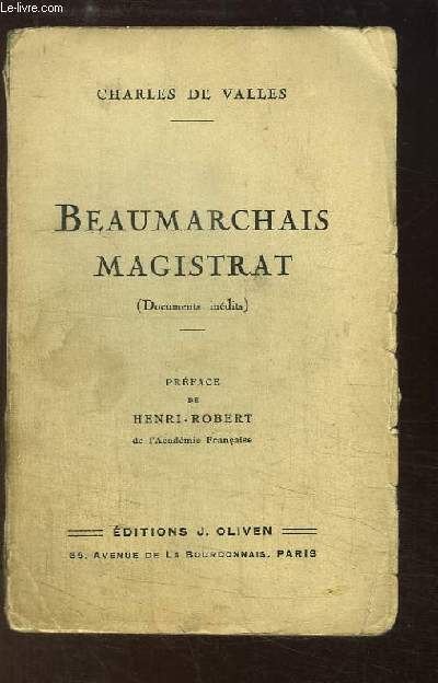 Beaumarchais Magistrat (documents indits).