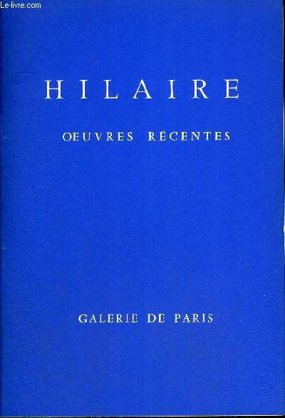 HILAIRE - OEUVRES RECENTES - 15 MAI AU 15 JUIN 1968