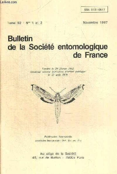 TOME 92. N 1 ET 2. NOVEMBRE 1987. BULLETIN DE LA SOCIETE ENTOMOLOGIQUE DE FRANCE. BOULARD - CONTRIBUTION A L ETUDE DES ISSIDAE. L OOTHEQUE TERREUSE DES 