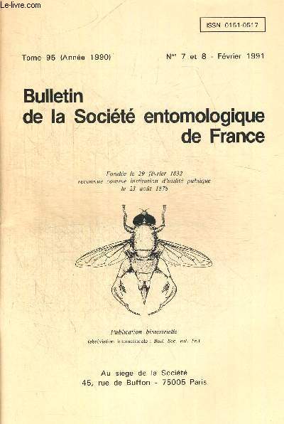 TOME 95. N 7 ET 8. FEVRIER 1991. BULLETIN DE LA SOCIETE ENTOMOLOGIQUE DE FRANCE. GAFFOUR-BENSEBBANE - MORPHOLOGIE DES VOIES GENITALES ECTODERMIQUES DES FEMELLES D EURYGASTER AUSTRIACA