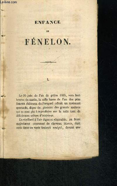 ENFANCE DE FENELON