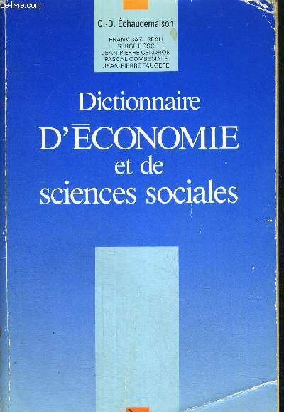 DICTIONNAIRE D'ECONOMIE ET DE SIENCES SOCIALES