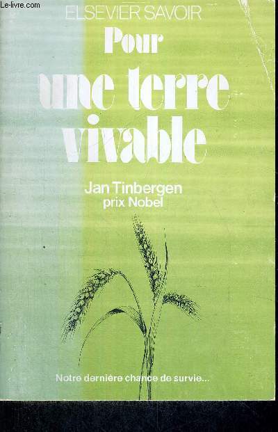 POUR UNE TERRE VARIABLE - JAN TINBERGEN - PRIX NOBEL