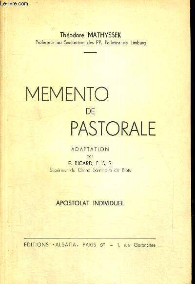 MEMENTO DE PASTORALE - APOSTOLAT INDIVIDUEL