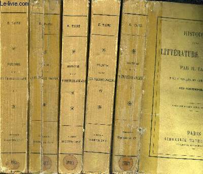 HISTOIRE DE LA LITTERATURE ANGLAISE - 5 VOLUMES - TOMES 1 A 5 - 4EME EDITION