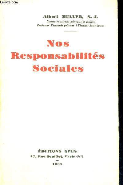 NOS RESPONSABILITES SOCIALES
