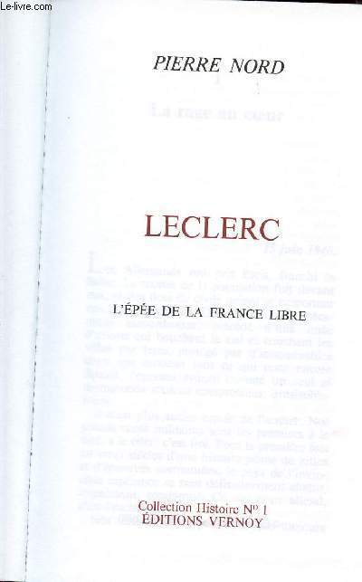 LECLERC, L'EPEE DE LA FRANCE LIBRE