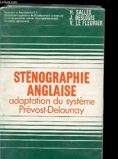 STENOGRAPHIE ANGLAISE ADAPTATION DU SYSTEME
