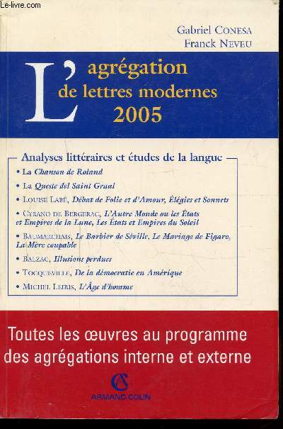 L'AGREGATION DE LETTRES MODERNES 2005