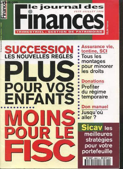 LE JOURNAL DES FINANCES - JUIN - JUILLET 1996