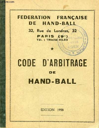 CODE D'ARBITRAGE DE HAND-BALL