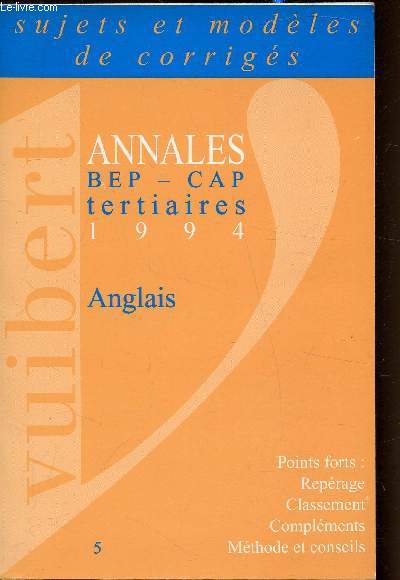 nnales BEP/ CAP Tertiaires - 1994 - Anglais
