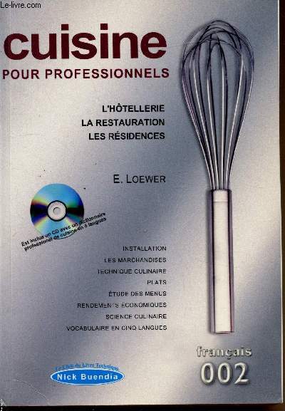 Cuisine pour professionnels - L'htellerie - La restauration - Les rsidences - Franais 002