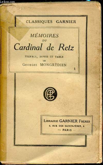 Mmories du Cardinal de Retz -