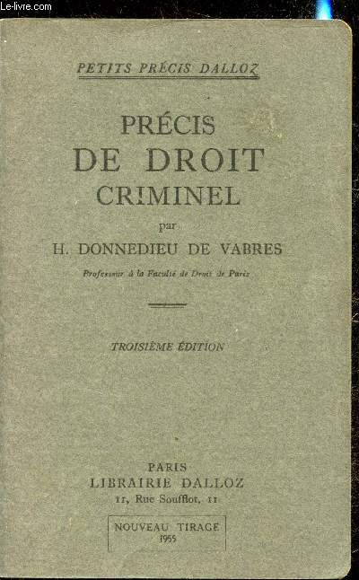 Petits prcis Dalloz - Prcis de Droit criminel -