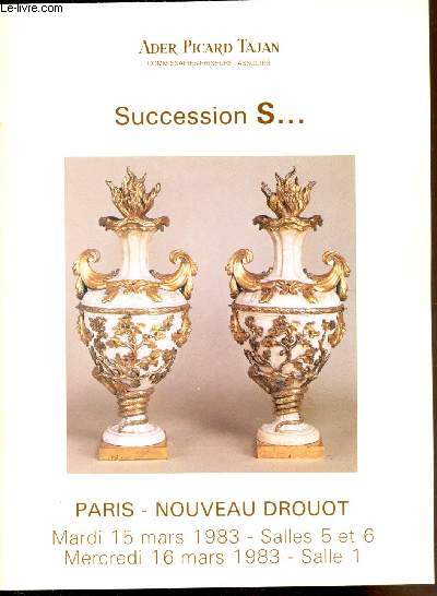 Sucessions S... Paris Nouveau drouot 15 et 16 mars 1983 - Salles 5 et 6 / Salle 1