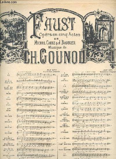 Faust - Opra en 5 Actes - Partition in 8VO - Chant et piano A.C. 652.