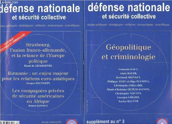 Revue Dfense nationale et scurit collective - Mars 2005 - n3 + son supplment
