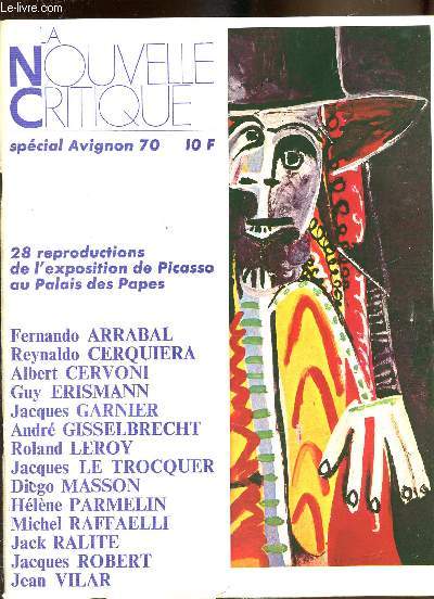 La nouvelle critique-spcial Avignon 70 - 28 Reproductions de l'exposition de Picasso au Palais des papes
