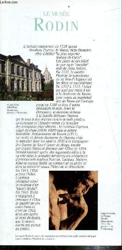 Brochure dpliante - Le muse Rodin -