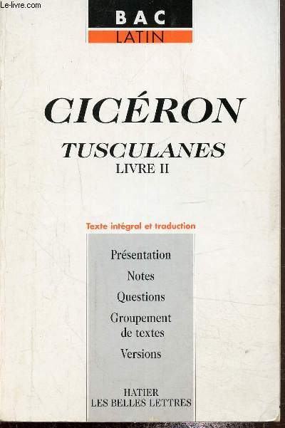 Cicron tusculanes livre II