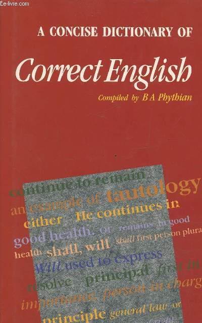 A concise dictionary of correct english