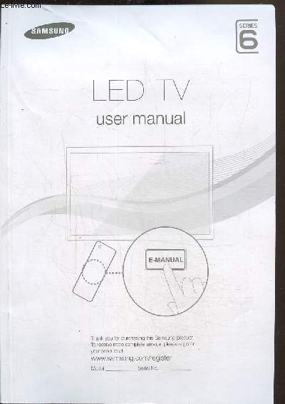 Led TV samsung series 6 user manual+ 3D active glasses ssg-4100GB SSG 4100GBXW