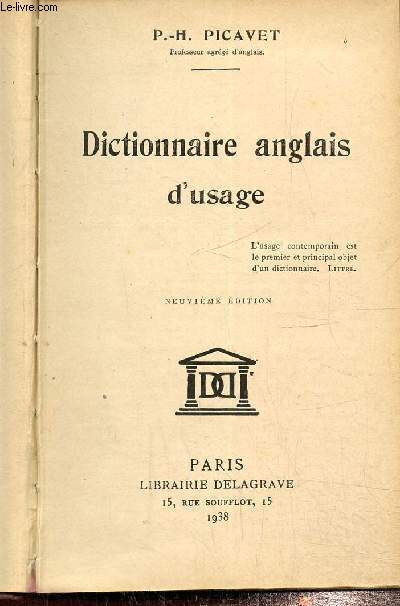 Dictionnaire anglais d'usage, neuvime dition