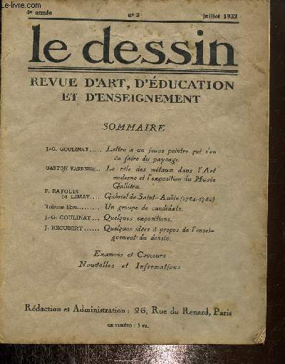 Le dessin -Revue d'art ,d'ducation et d'enseignement N3, 4e anne juillet 1932