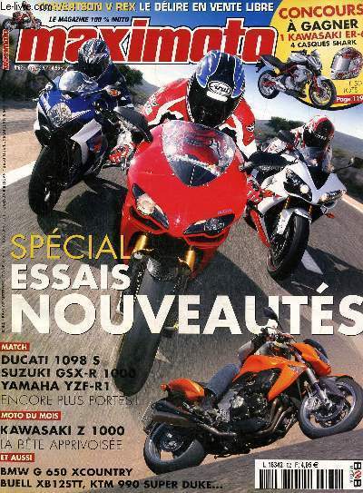 Maximoto N62, avril 2007 : Spcial essais nouveauts- Kawazaki Z 1000- Election de la moto de l'anne-