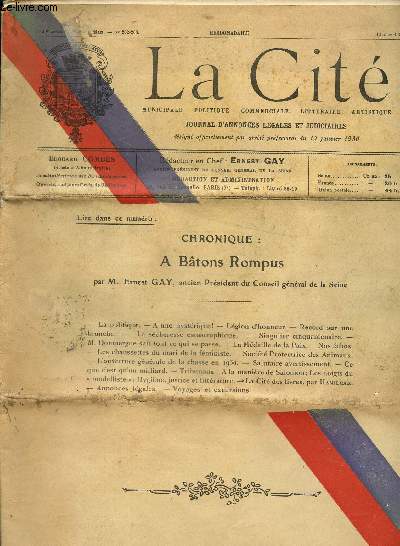 La cit municipale, politique, commerciale, littraire, artistique N 202-203, 12 aout 1930- Chronique 