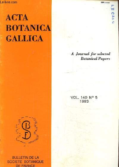 Acta Botanica Gallica- Socit botanique de France -Vol. 140 N 5-1993-