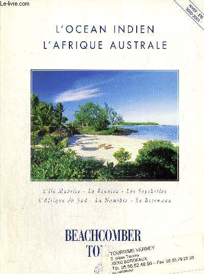 Brochure de voyages. L'ocan indien, l'Afrique australe. Hiver t 2000-2001