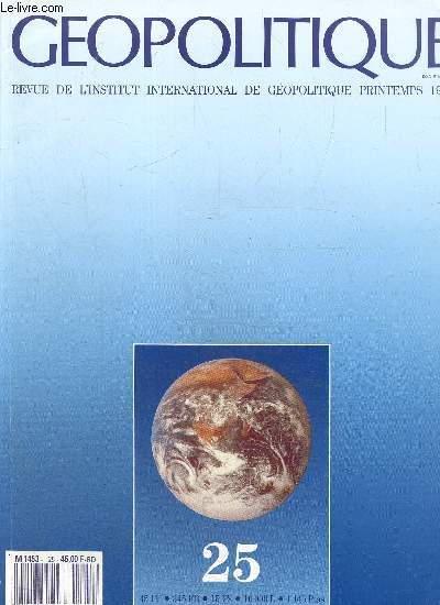 Gopolitique revue de l'institut international de gopolitique printemps1989