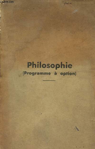Philosophie (programme  option)