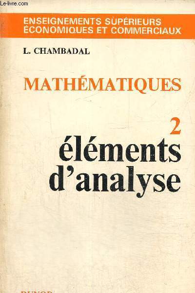 Mathmatiques 2 lments d'analyse