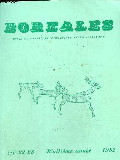 Boreales Revue du centre de recherches inter-nordiques n 22-23 , 8me anne 1982