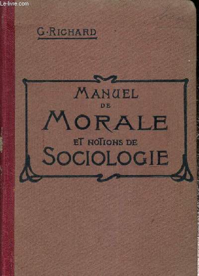 Manuel de morale et notions de sociologie