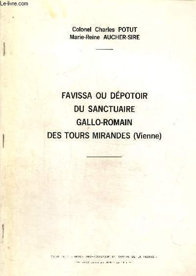 Favissa ou dpotoir du sanctuaire gallo romain des tours mirande, extrait de la revue archologique du centre de la France