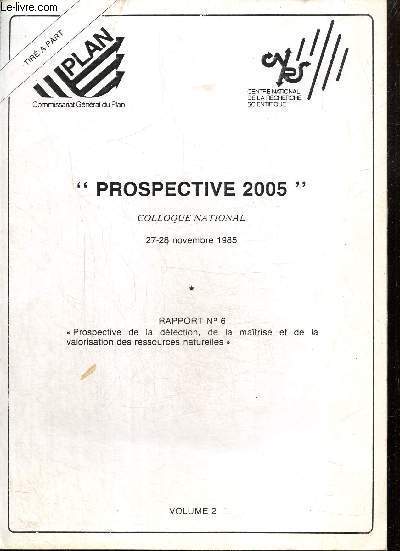 Propective 2005. Colloque national 27-28 novembre 1985. Rapport n 6. Volume 2