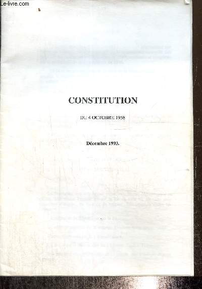 Constitution du 4 octobre 1958
