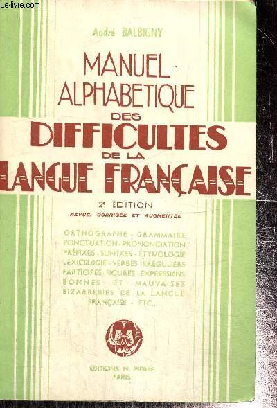 Manuel alphabtique des difficults de la langue franaise