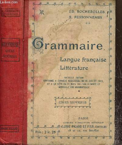 Grammaire - Langue franaise, littrature - Cours suprieur