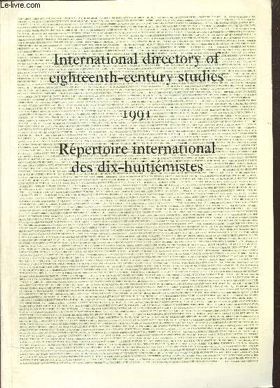 International directory of eighteenth-century studies - Rpertoire international des dic-huitimistes