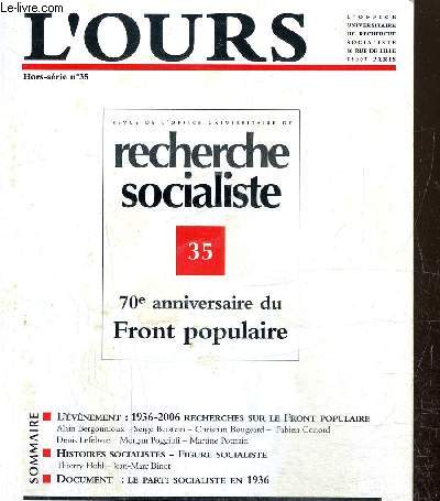 Revue de l'office universitaire de Recherche Socialiste, n35 (juin 2006), hors-srie n35 de 