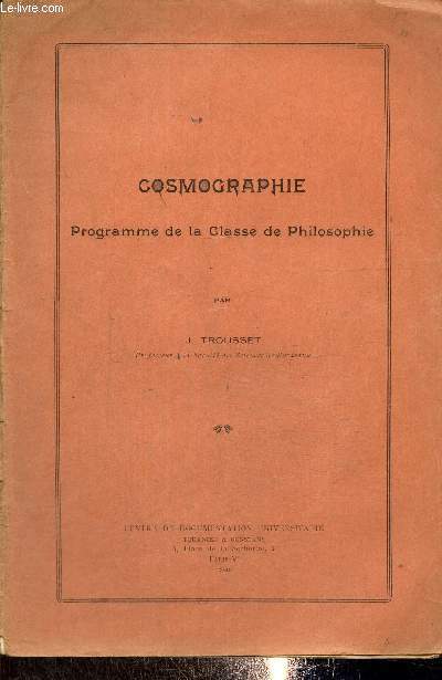 Cosmographie - Programme de la classe de Philosophie