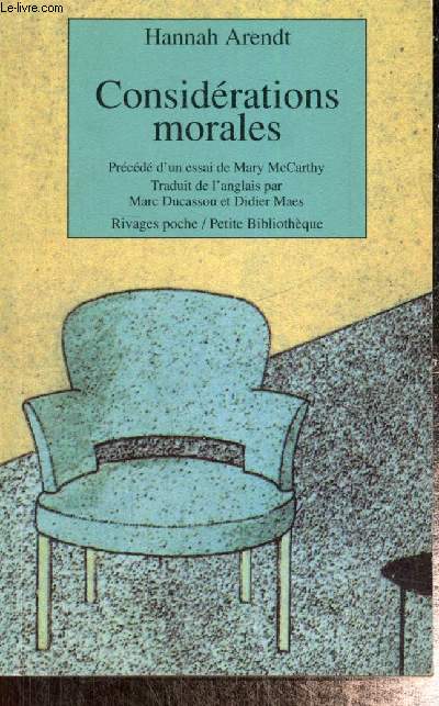 Considrations morales, prcd d'un essai de Mary MacCarthy (Collection 